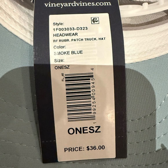 Vineyard Vines Retro Fish Rubber Patch Trucker Hat Smoke Blue - Picture 4 of 5